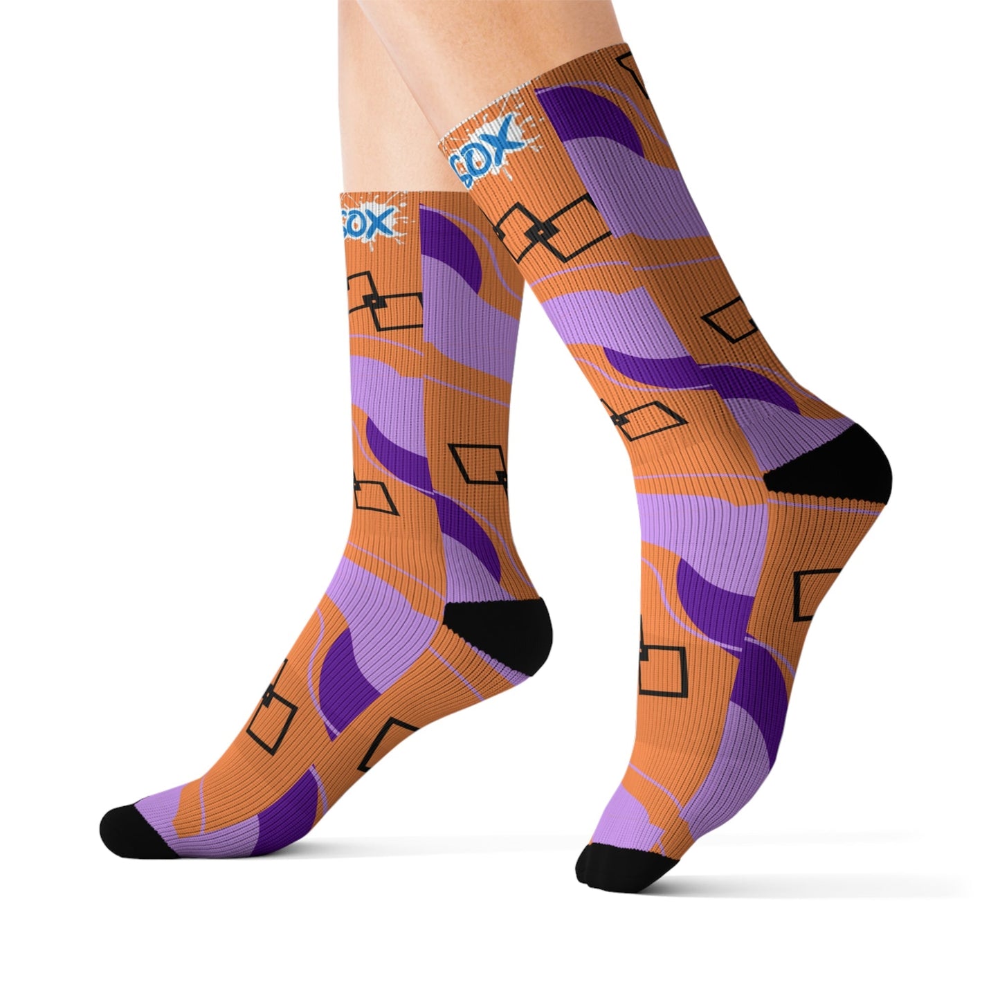 Luxury Bold Orange Designer Socks for the Stylish EliteElevate your style with our exclusive Orange Luxury Designer Socks. Crafted for the discerning individual, these socks combine vibrant color with premium comfort andAll Over Prints